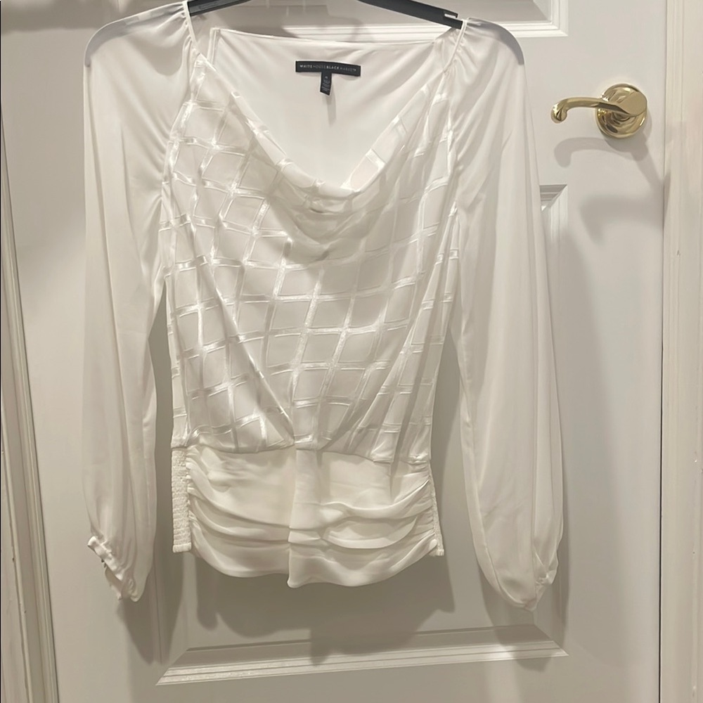 White Draped Blouse